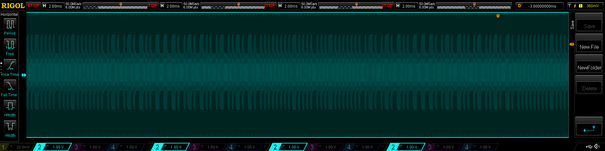 Image of EM4100 data from oscilloscope